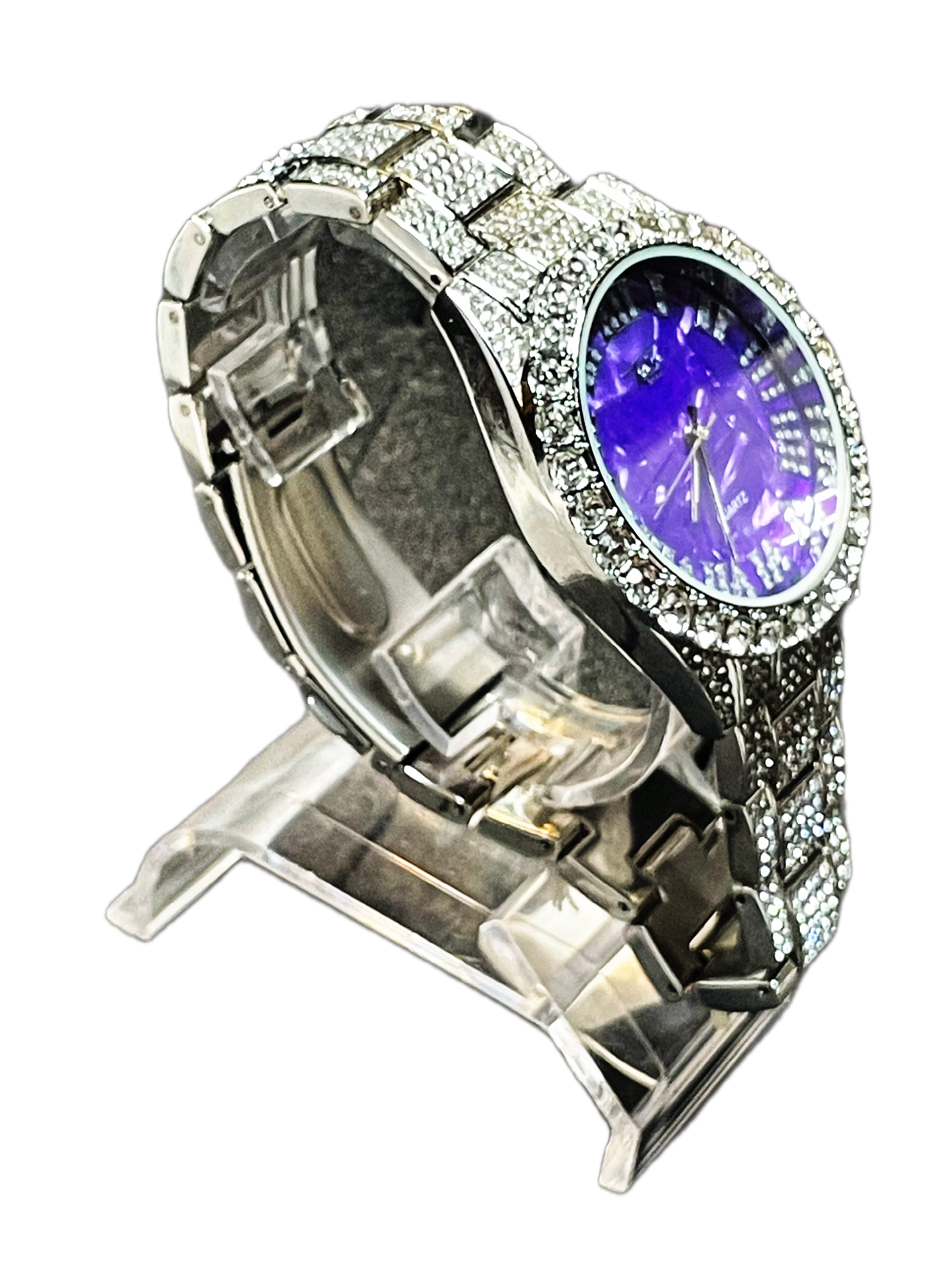 Iced Out, Blueface Silver Watch
