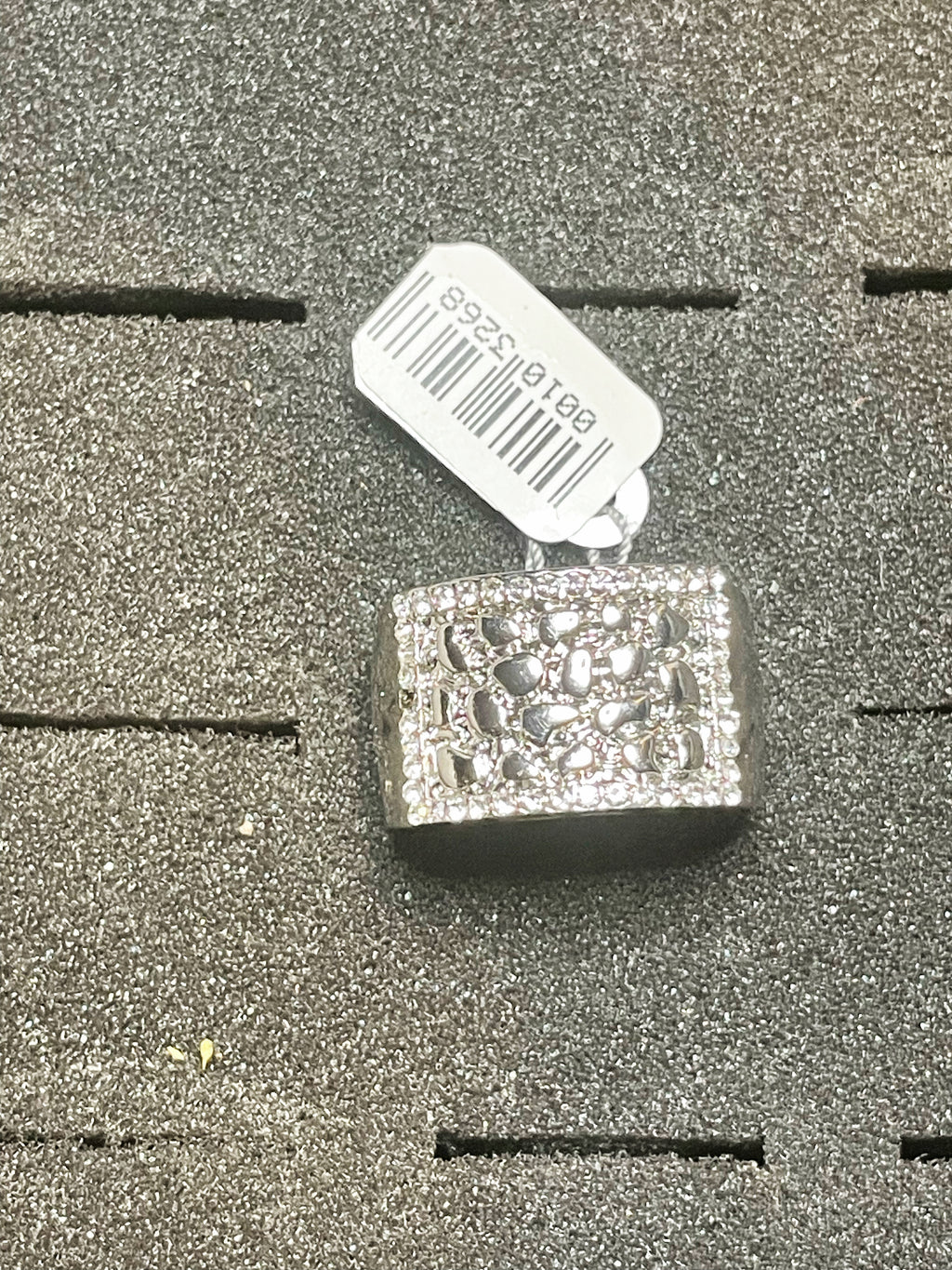 Diamond Square Silver Ring