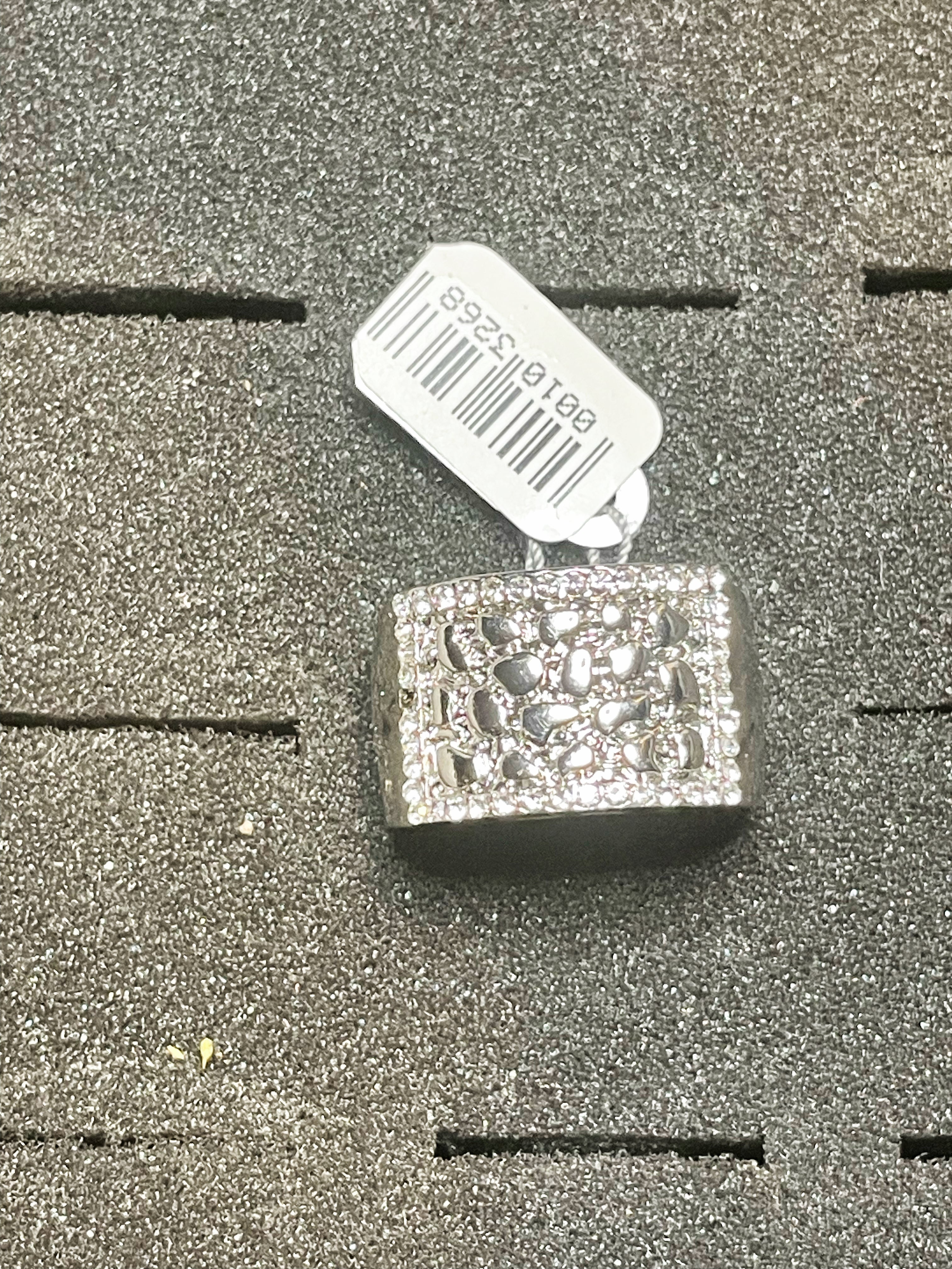 Diamond Square Silver Ring