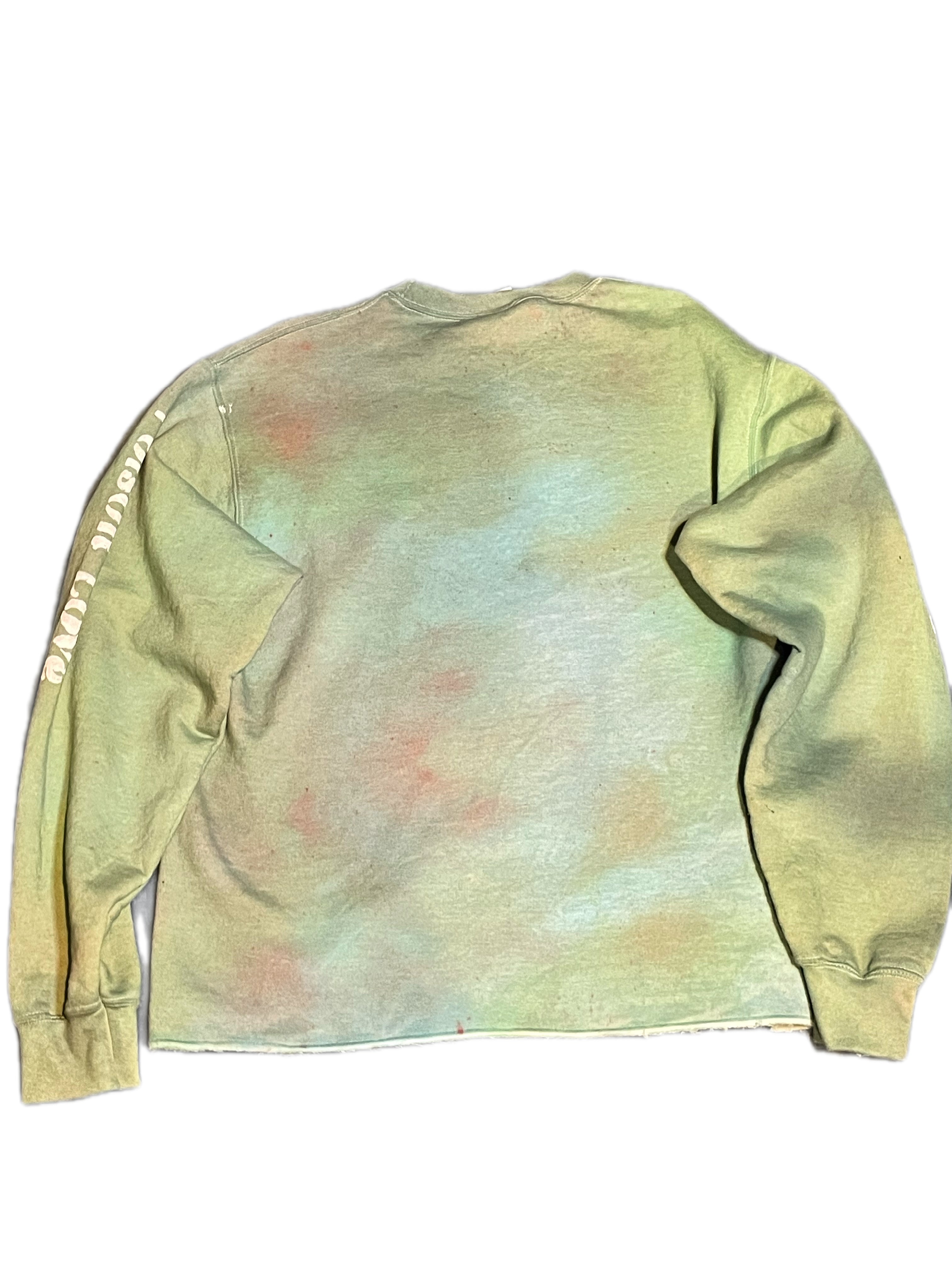 PoisonLove Red Skull Green Space Pull Over Cropped