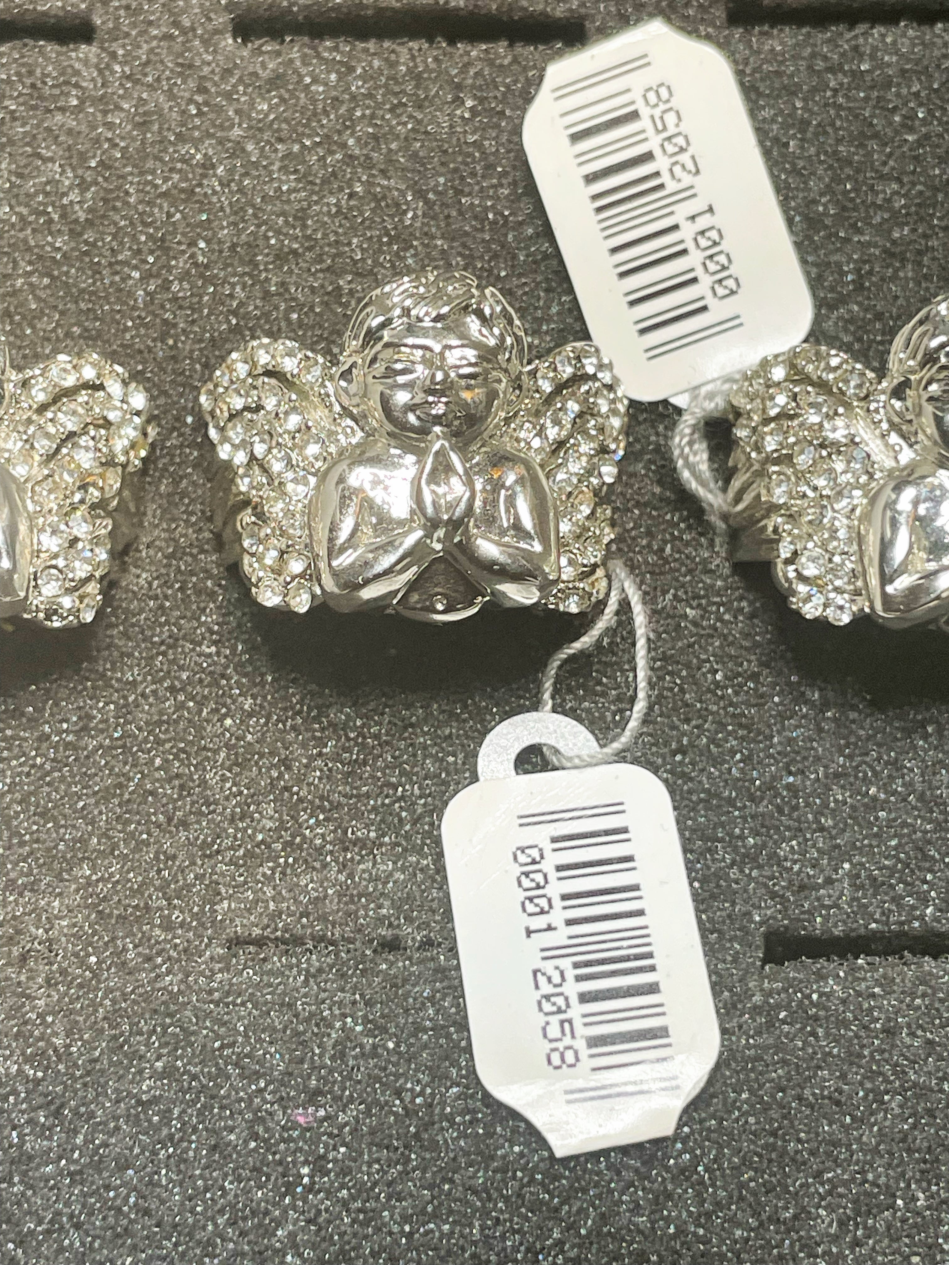 Iced Out Sterling Silver Angel Ring