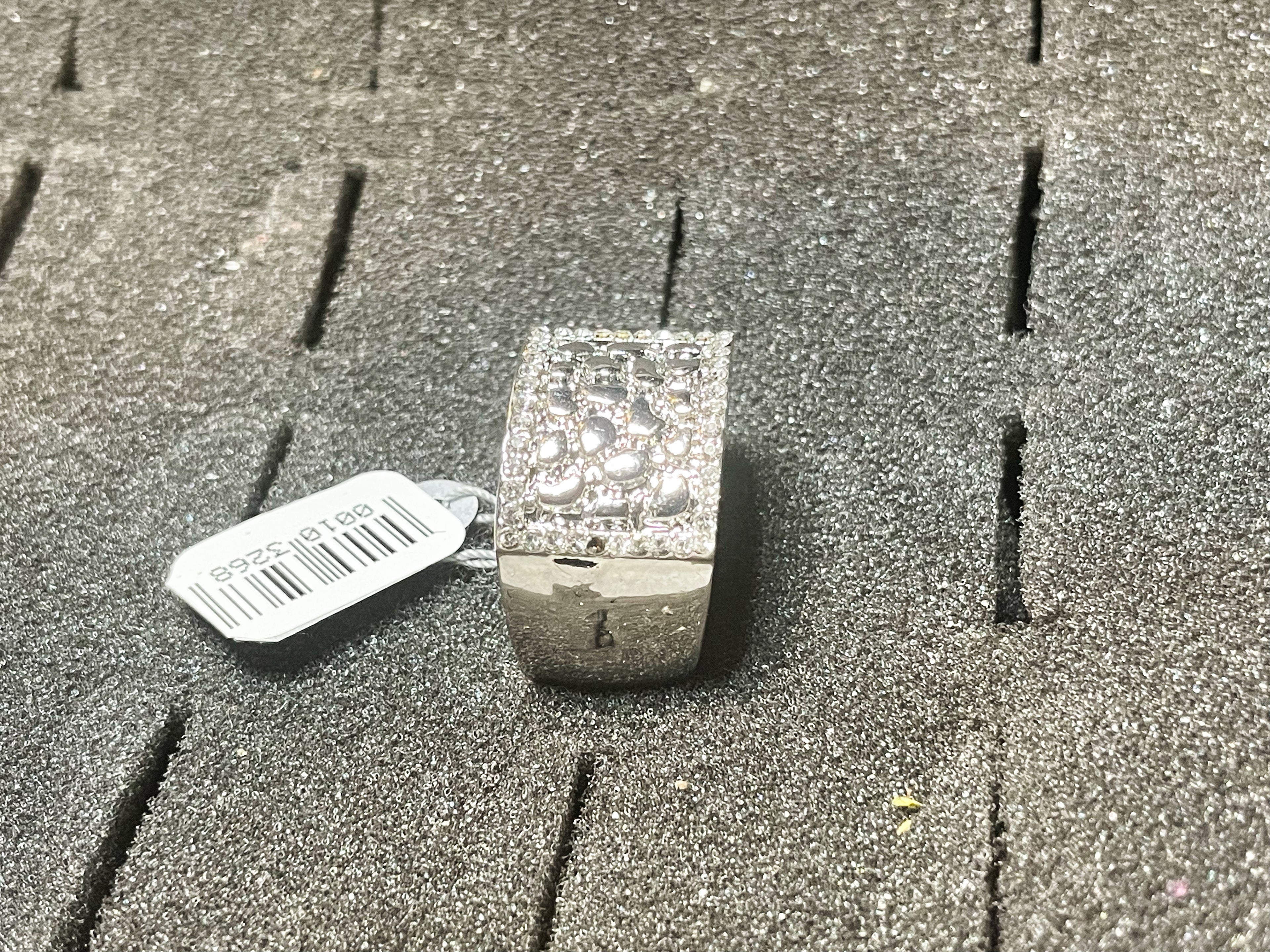 Diamond Square Silver Ring