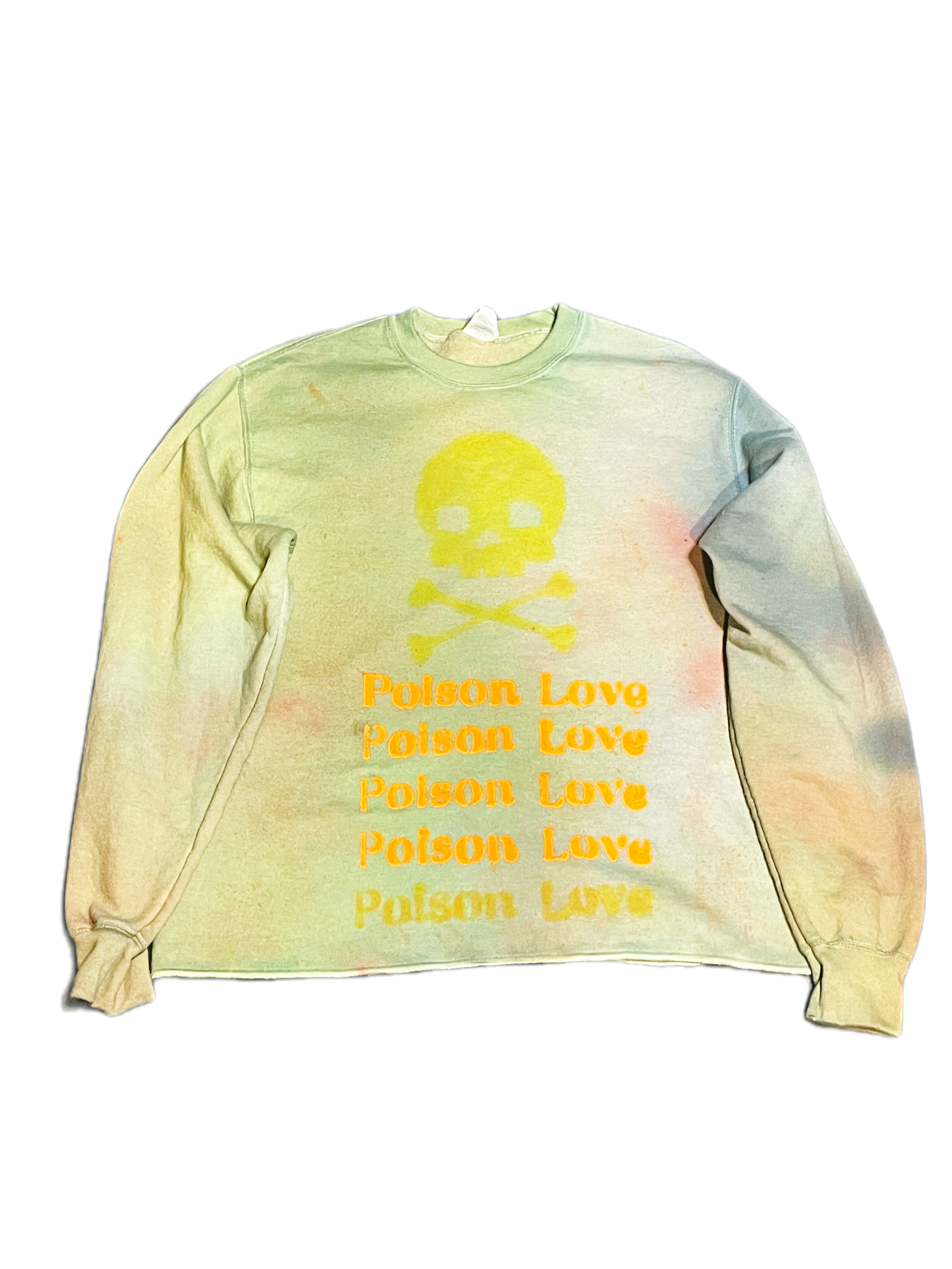 Poison Love, Yellow Skull Green Space Pull Over Cropped
