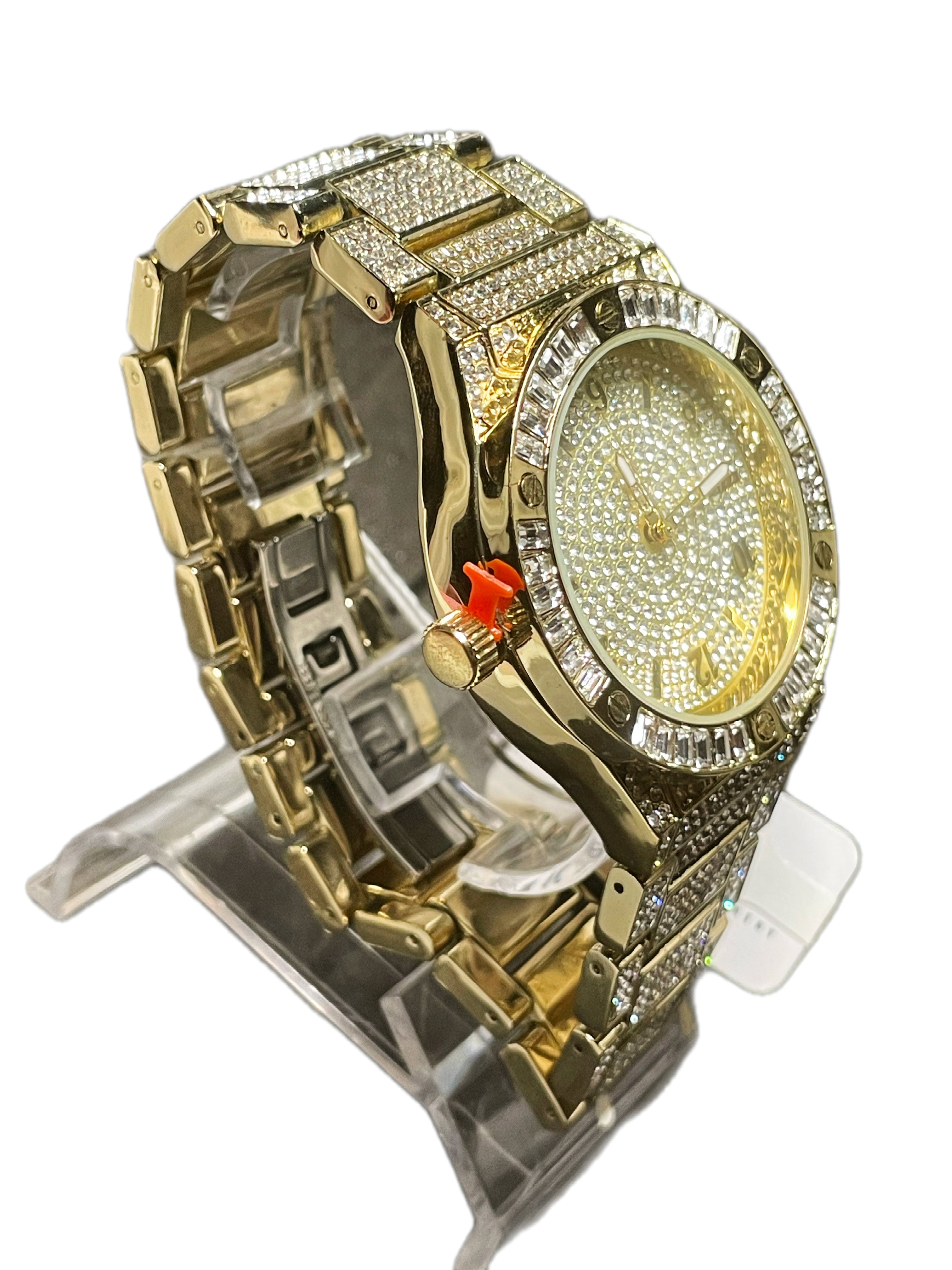 Gold Face iced out watch