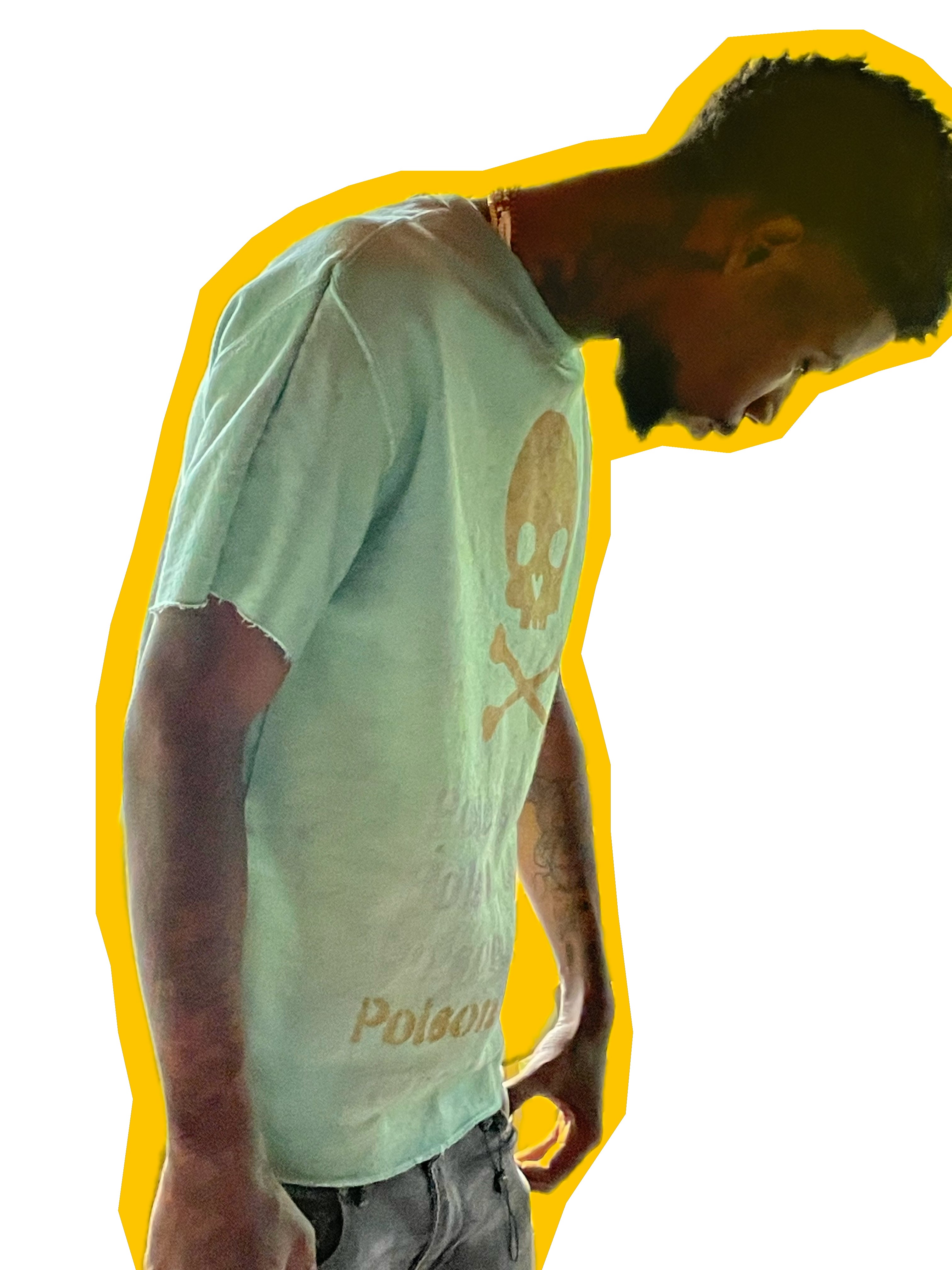 PoisonLove Green Space Gold Skull Pull Over Shirt ￼
