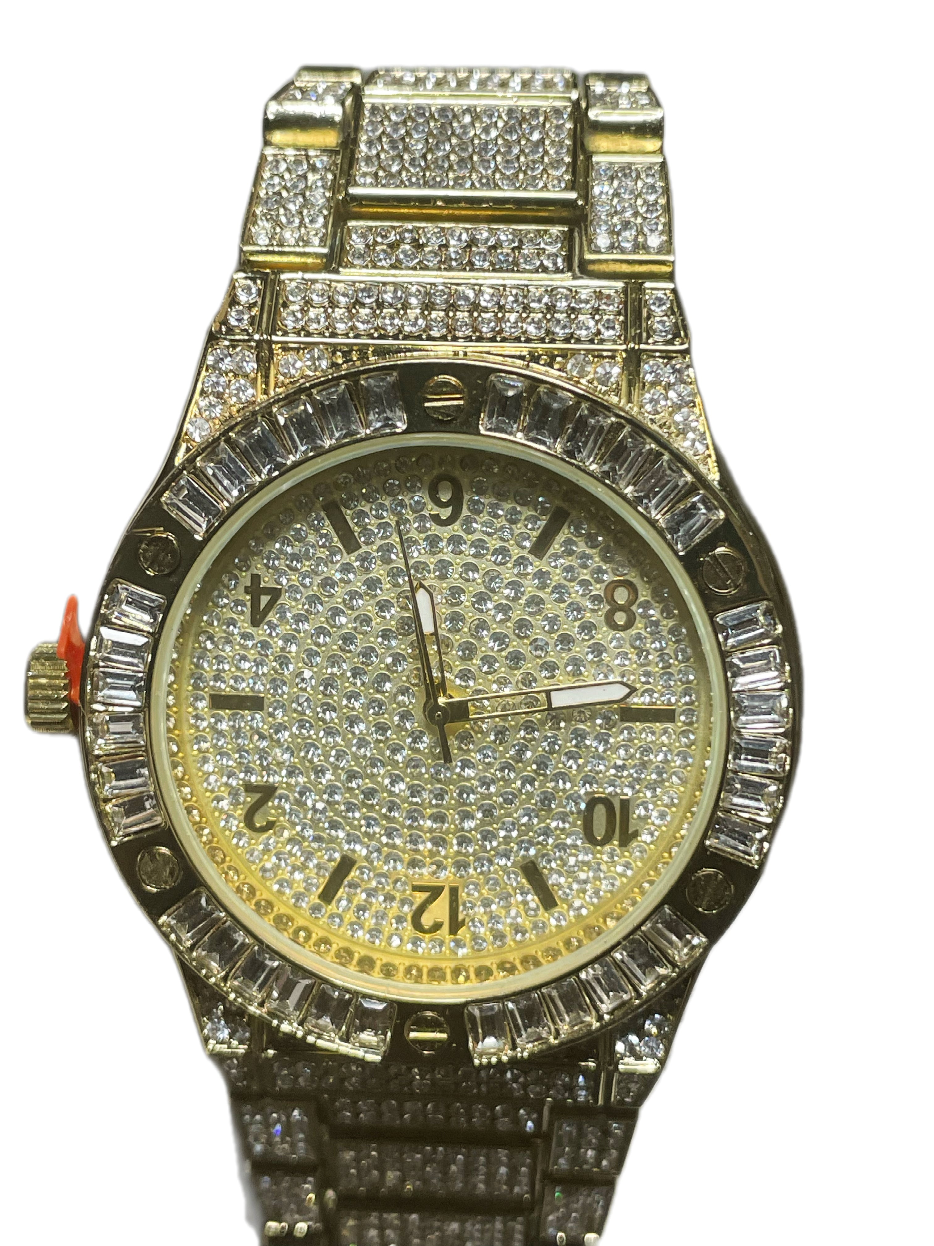 Gold Face iced out watch