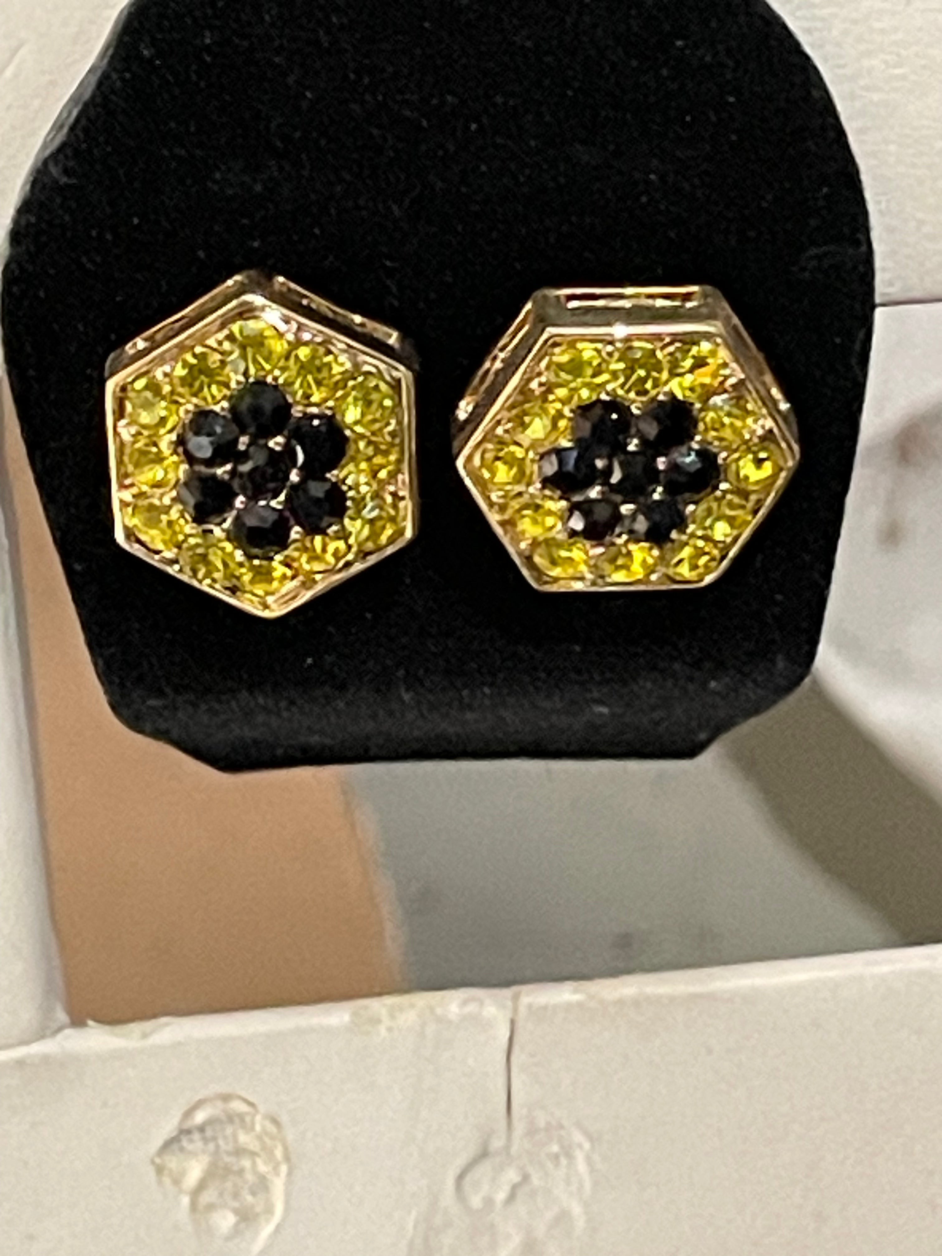 Black And yellow Diamond Earrings
