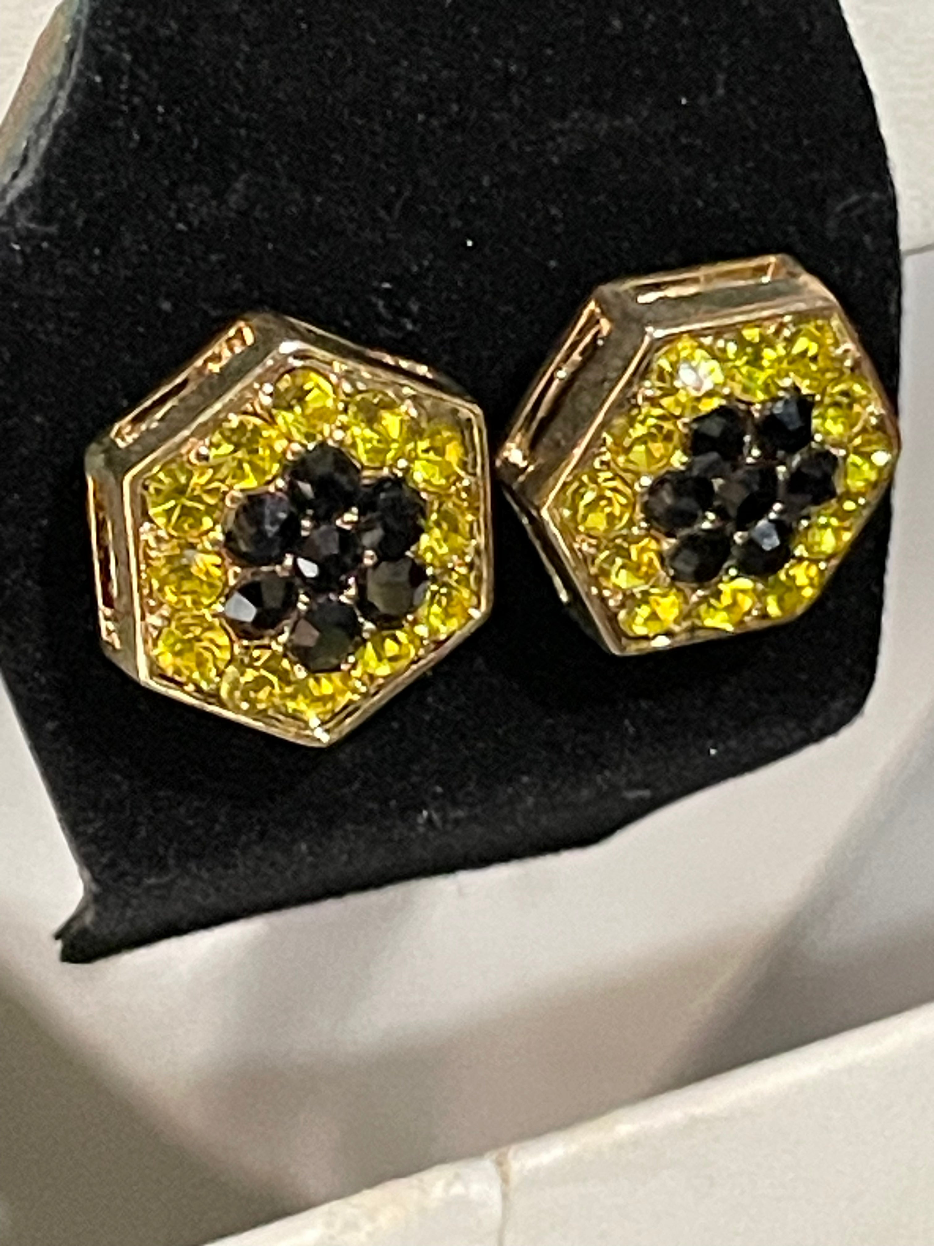 Black And yellow Diamond Earrings