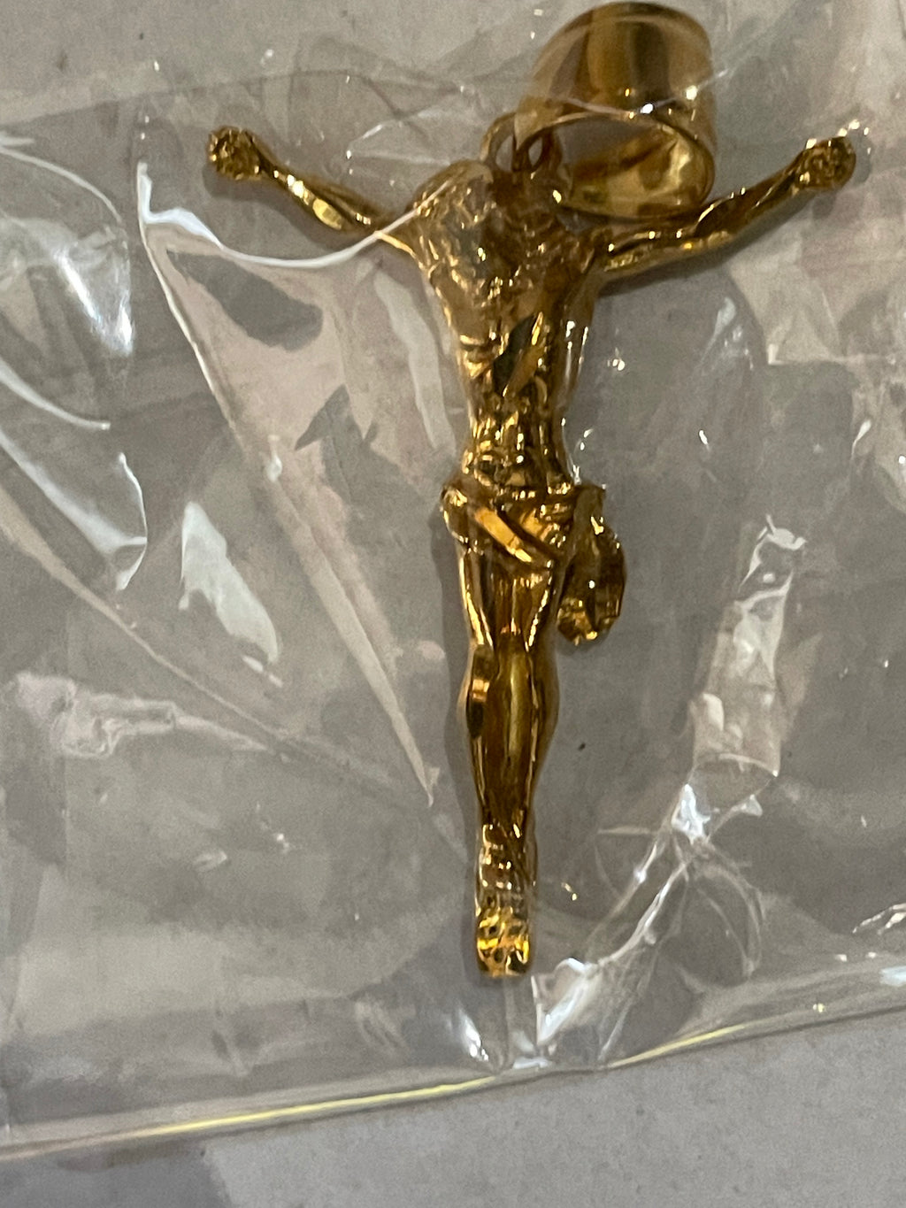 Gold Jesus Cross Pendant ￼